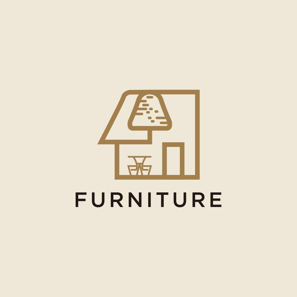 Furniture line art minimalist logo icon design template vector