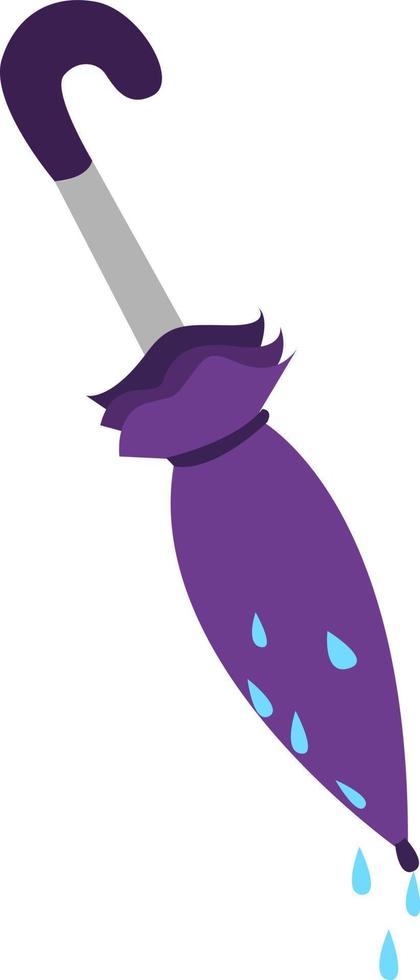 Purple umbrella, illustration, vector on white background.