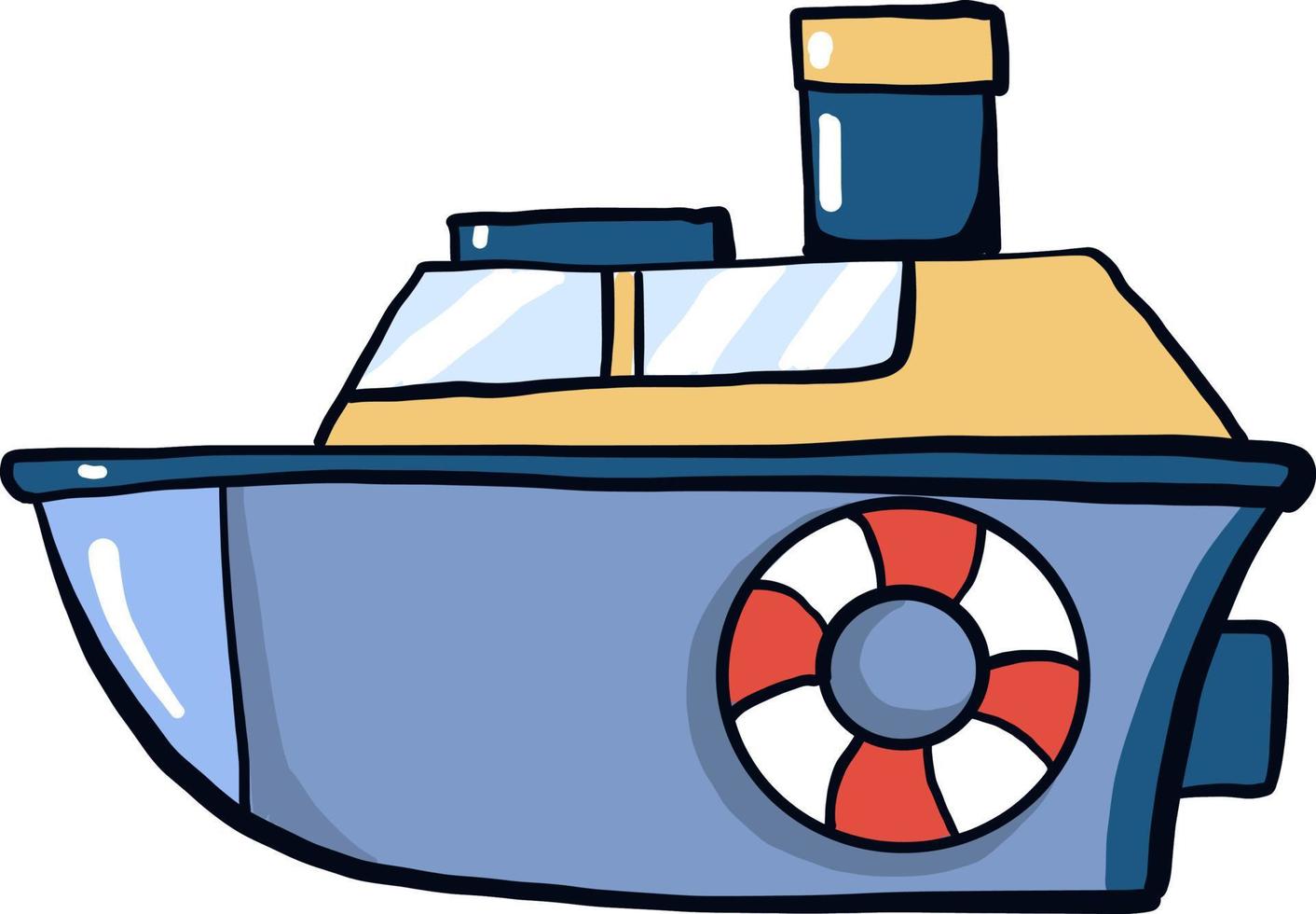 Toy ship, illustration, vector on a white background.
