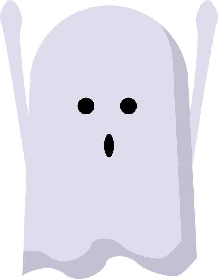 fantasma aterrador, ilustración, vector sobre fondo blanco.