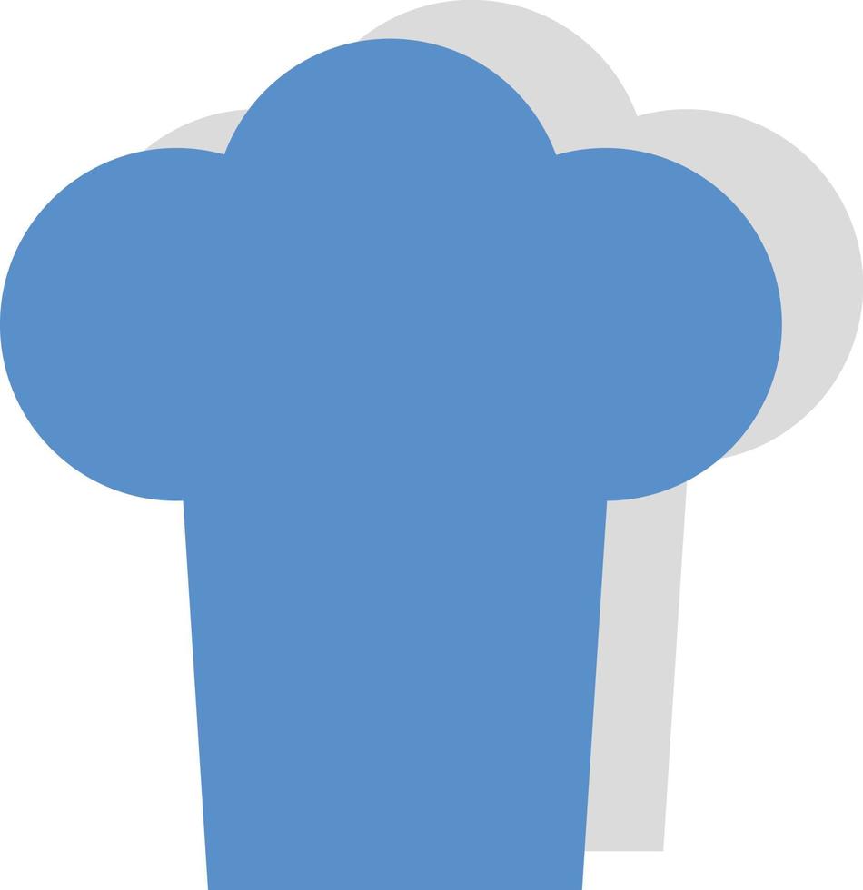 Chefs blue hat, icon illustration, vector on white background