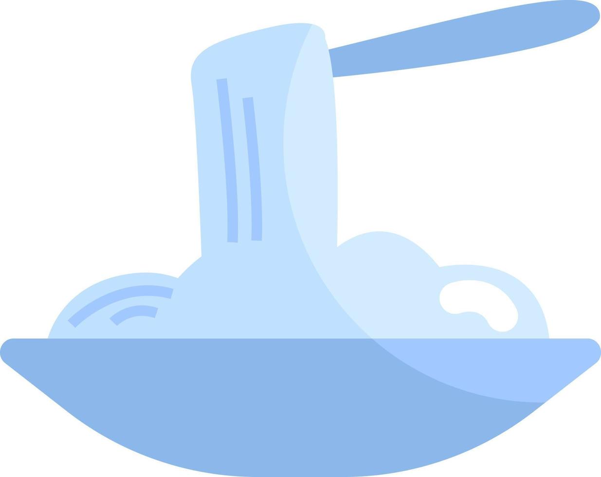 Spaghetti on bowl, illustration, vector on a white background.
