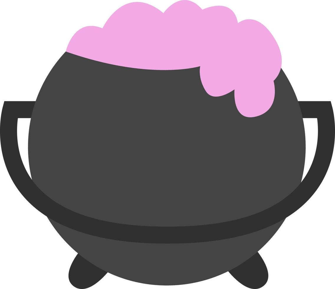 Magic potion in the pot, illustration, vector on a white background.