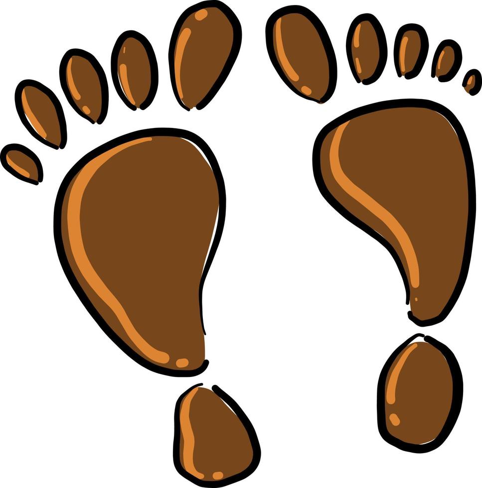 Footprints, illustration, vector on white background