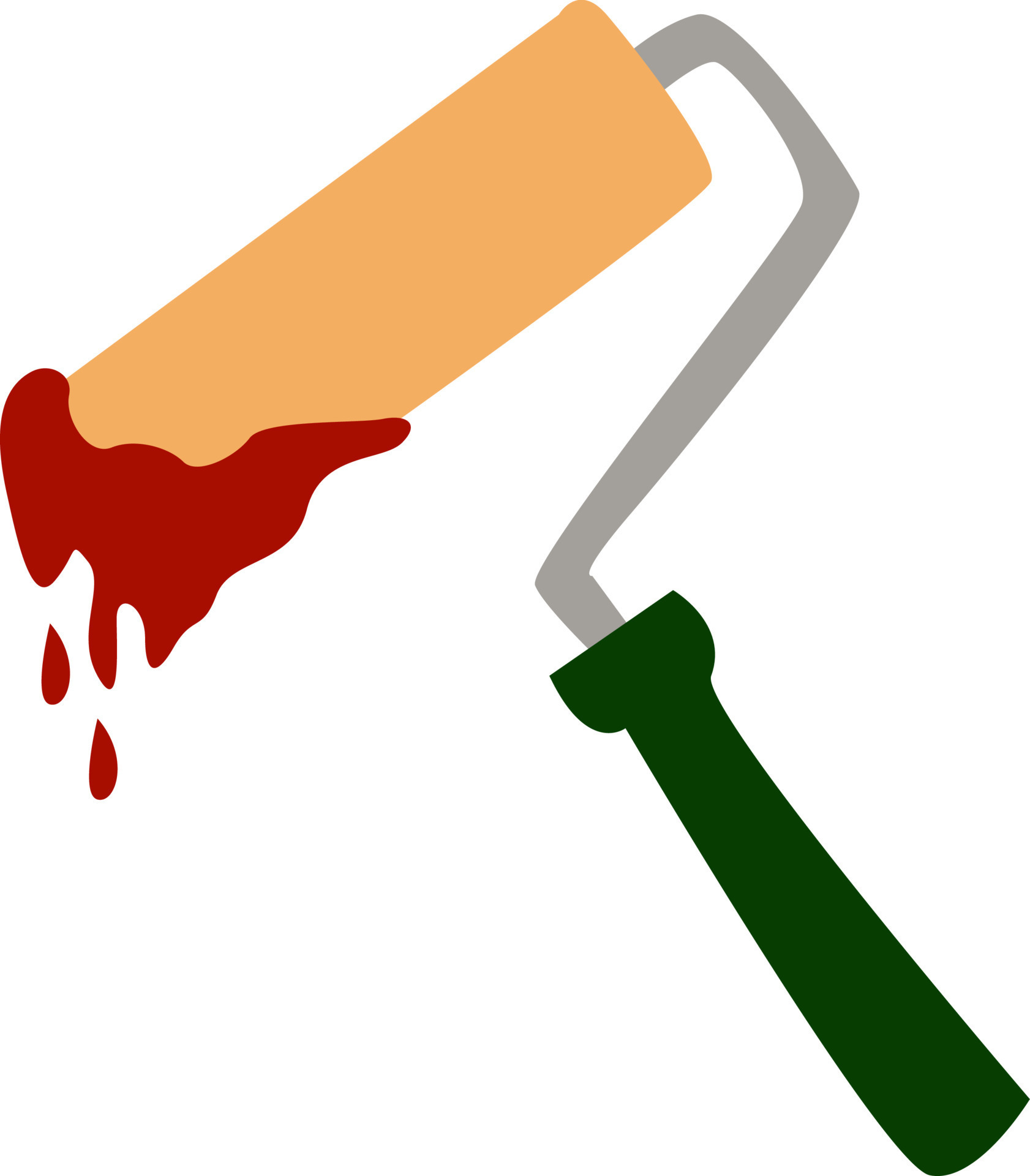 Paint roller brush, illustration, vector on white background. 13718626