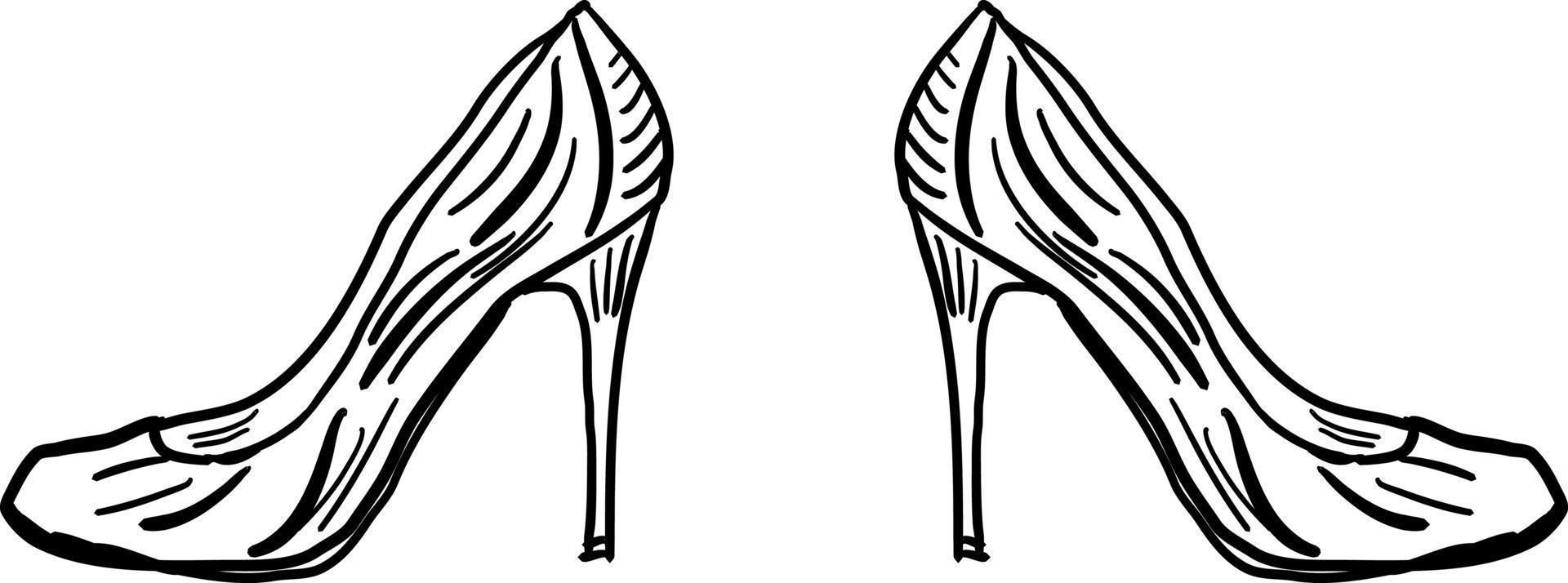 Ladies heels, illustration, vector on white background.