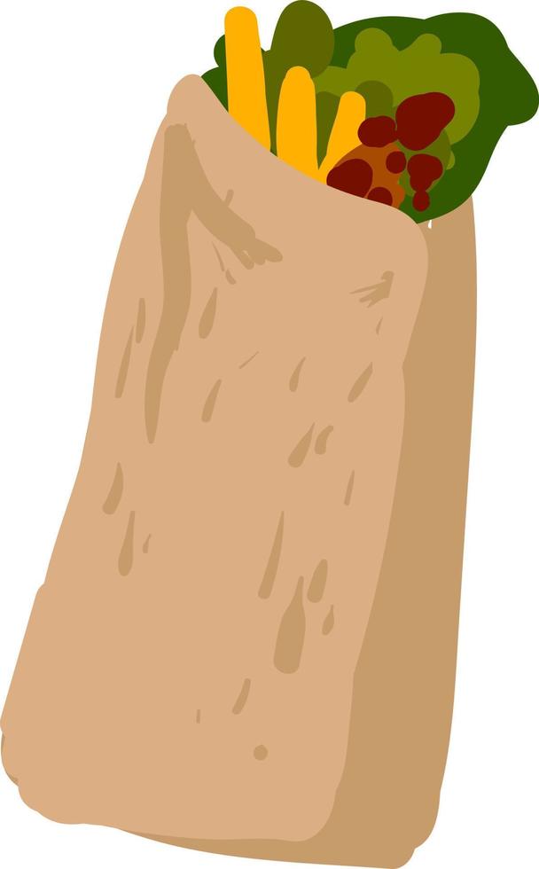 Flat bag of food, illustration, vector on white background.
