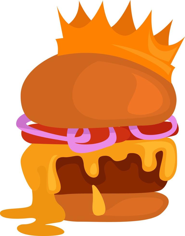 Burger king , illustration, vector on white background