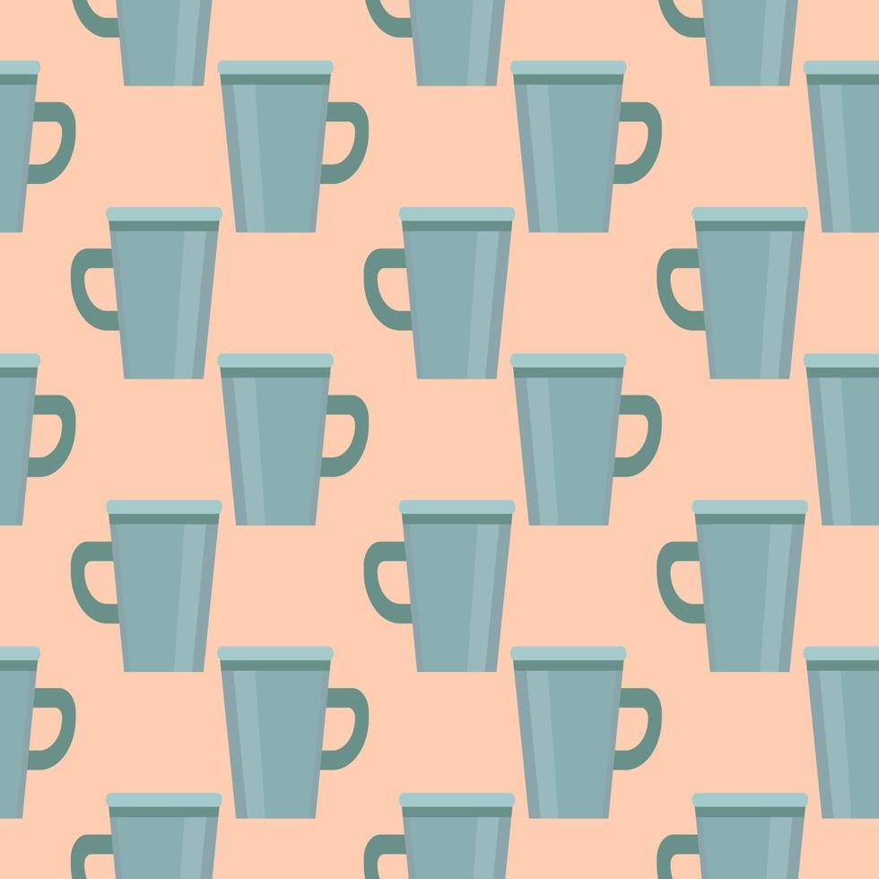 Blue coffee cups,seamless pattern on light pink background. vector