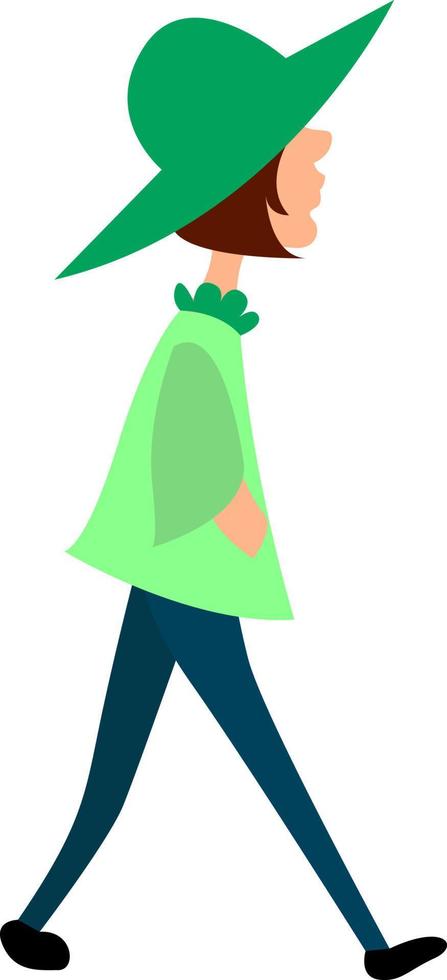 Green outfit, illustration, vector on white background.