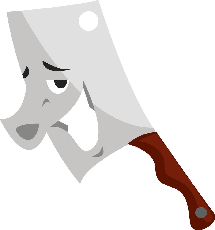 Butcher knife, illustration, vector on white background