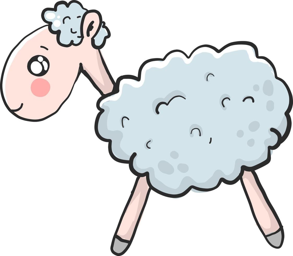 Cute baby sheep , illustration, vector on white background