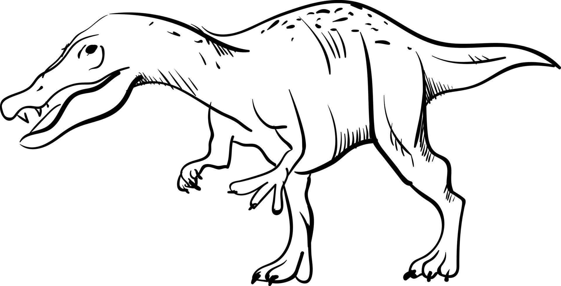 Dibujo de dinosaurios de peligro, ilustración, vector sobre fondo blanco.