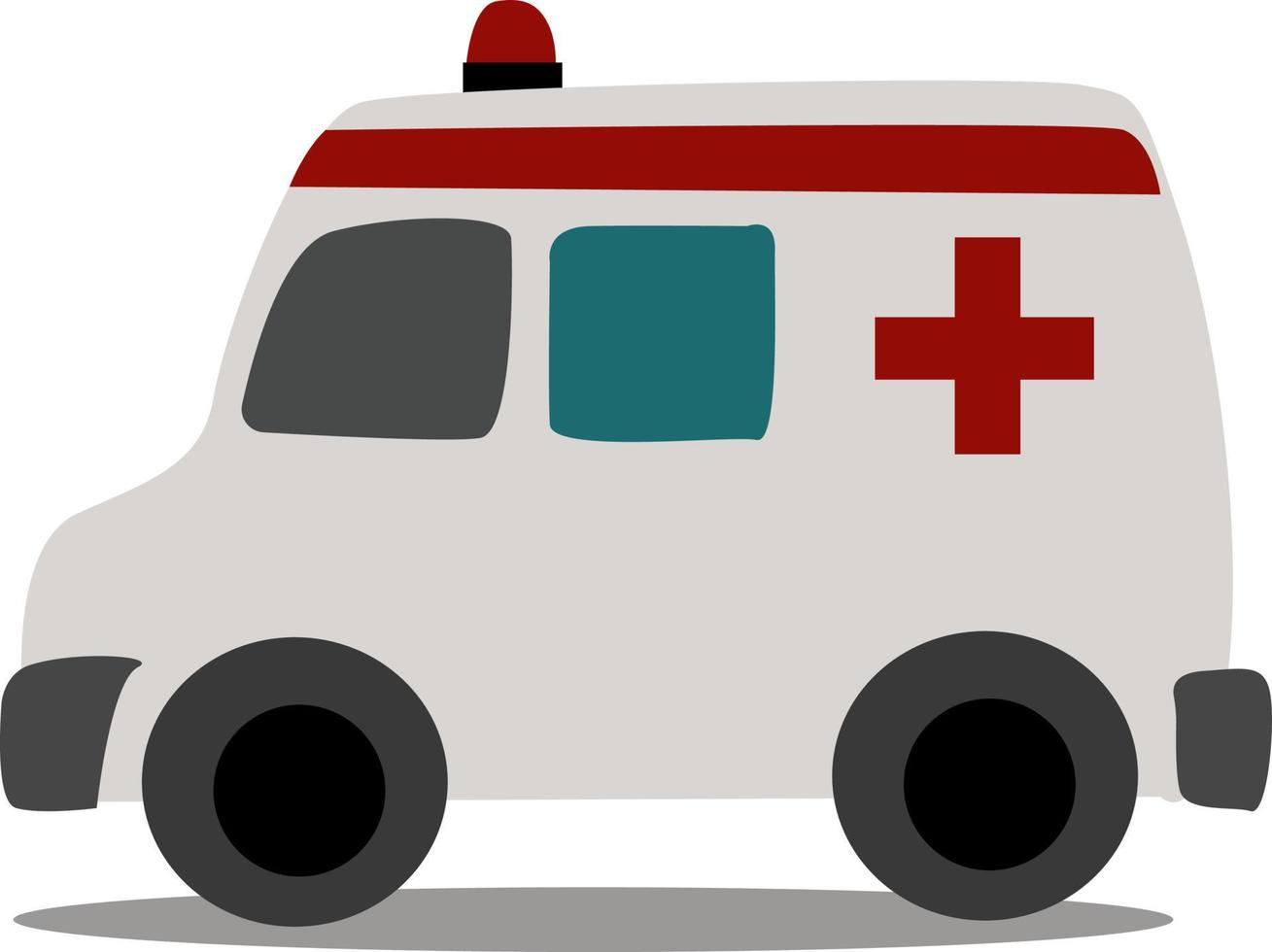 Ambulance, illustration, vector on white background.