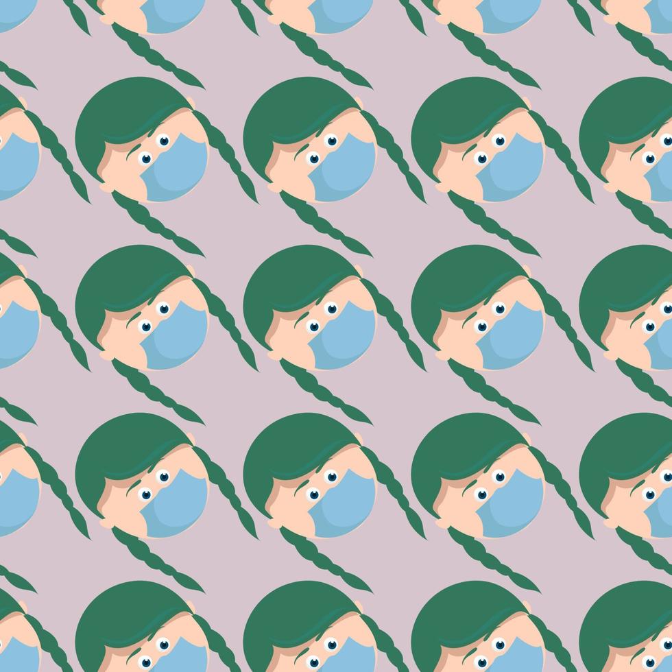 Man with masks pattern, illustration, vector on white background