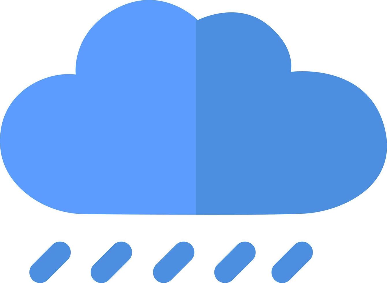 Blue rainy cloud, icon illustration, vector on white background
