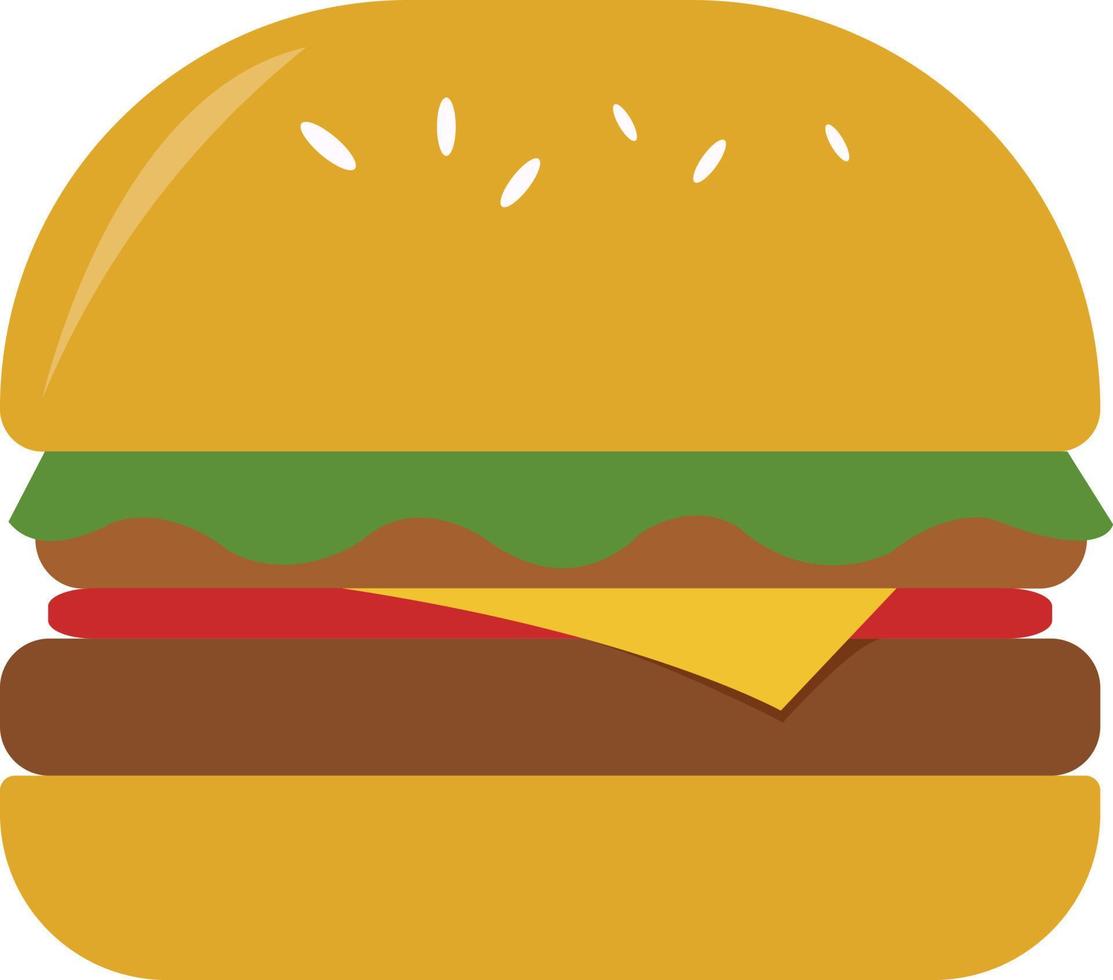 hamburguesa, ilustración, vector sobre fondo blanco.