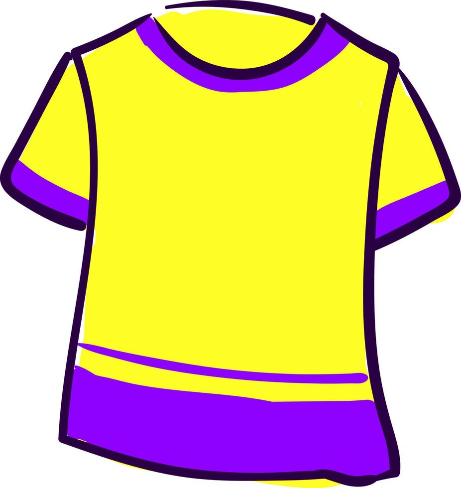 Camiseta chica amarilla, ilustración, vector sobre fondo blanco.