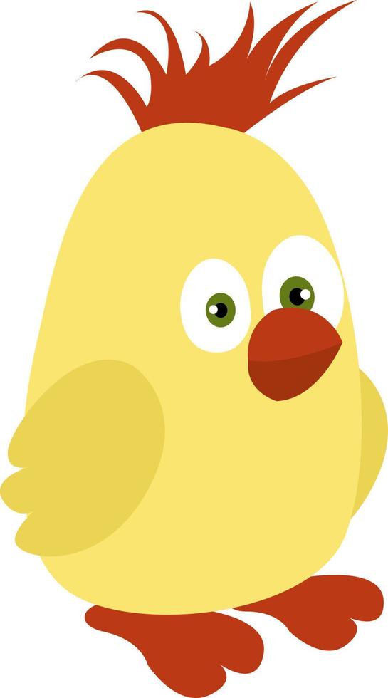 Small yellow bird, illustration, vector on white background.