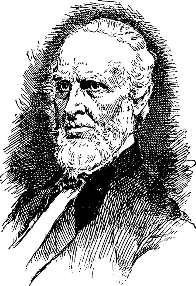 john greenleaf whittier, ilustración vintage vector