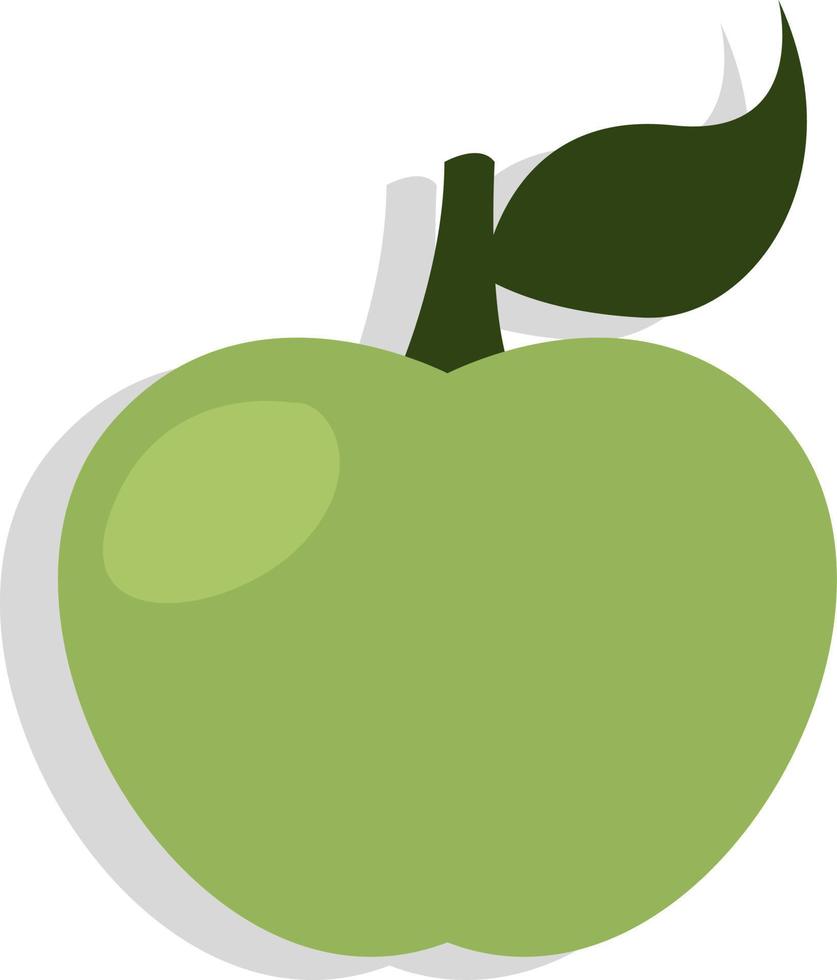 Green apple, illustration, vector, on a white background. vector