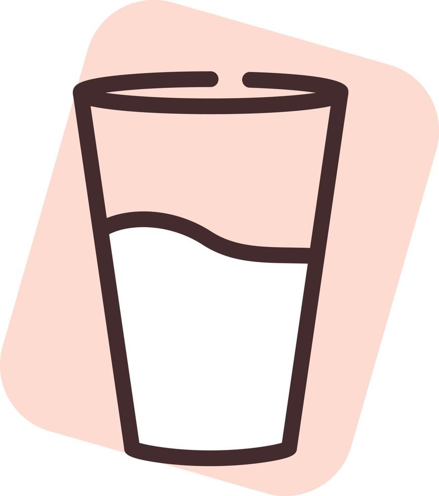 Glass of water, illustration, vector on a white background.