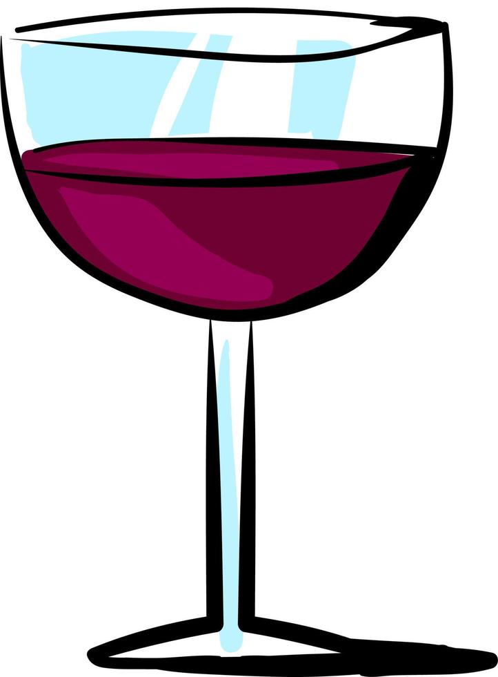 Copa de vino, ilustración, vector sobre fondo blanco.