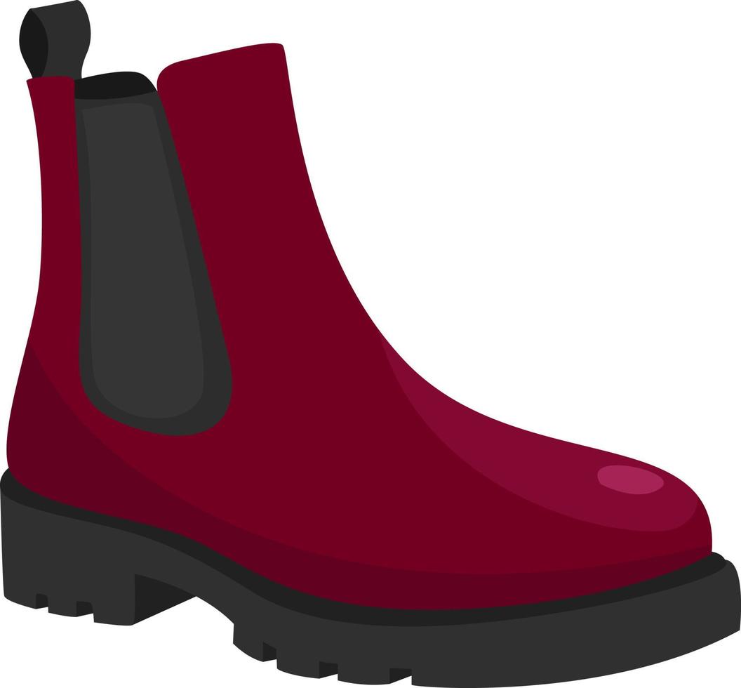 Red boots, illustration, vector on a white background.