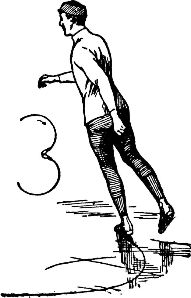 Skating skill vintage illustration. vector