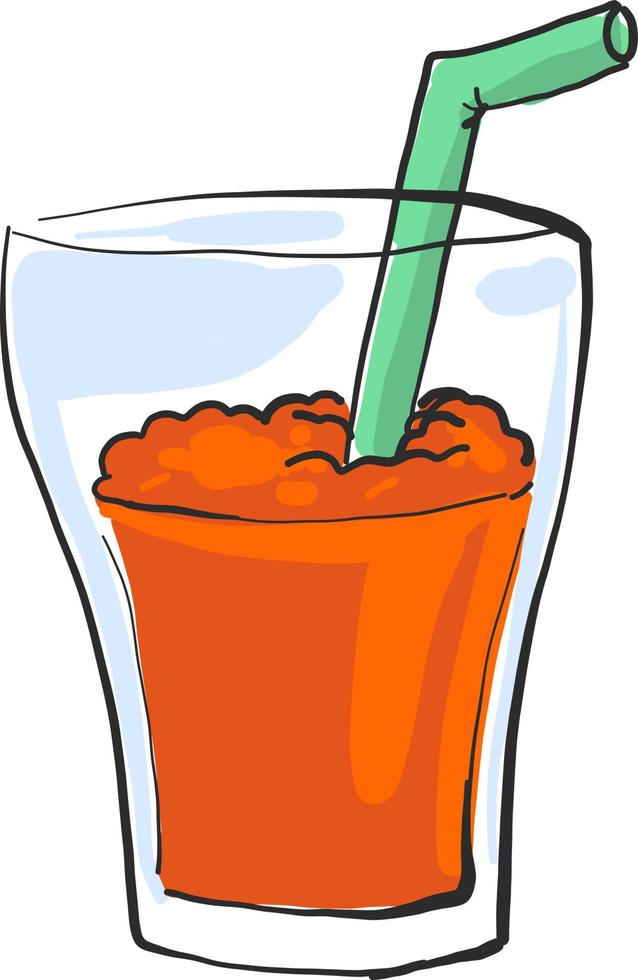 Orange juice, illustration, vector on white background