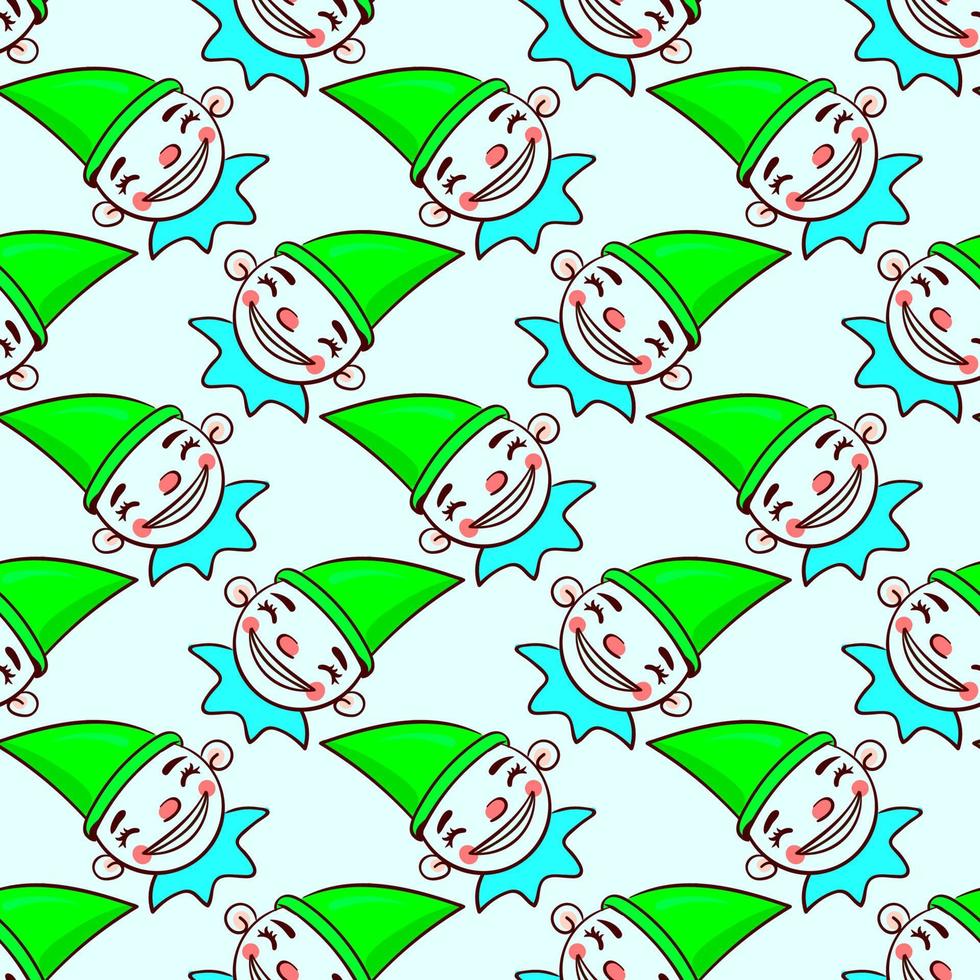 Gnome pattern, seamless pattern on blue background. vector