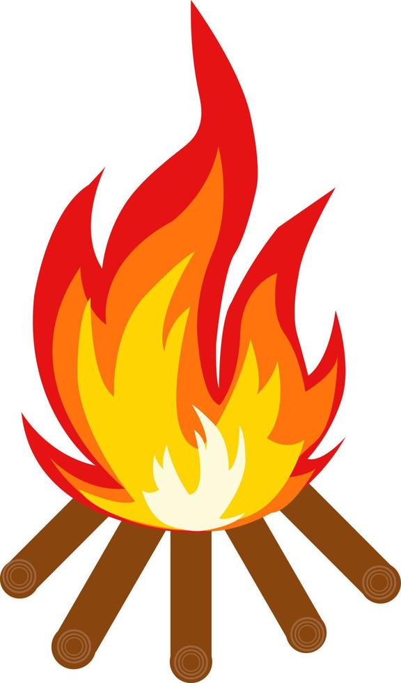 Bonfire, illustration, vector on white background.