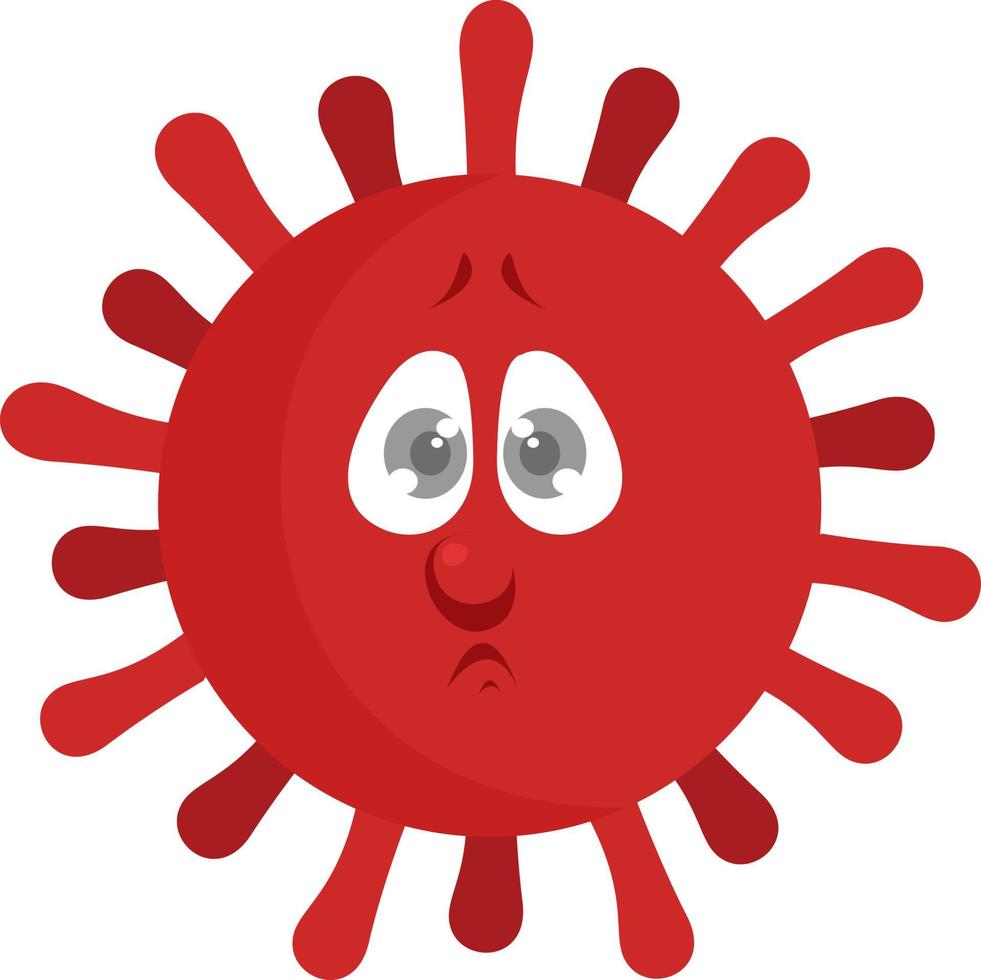 pequeño virus rojo, ilustración, vector sobre fondo blanco