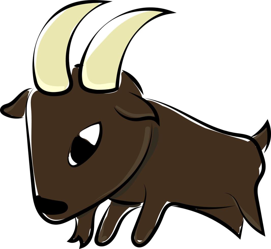 Bull, illustration, vector on white background.