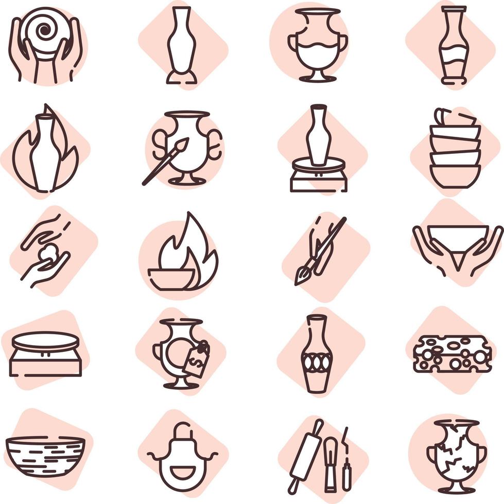 Pottery hobby, illustration, vector on a white background.
