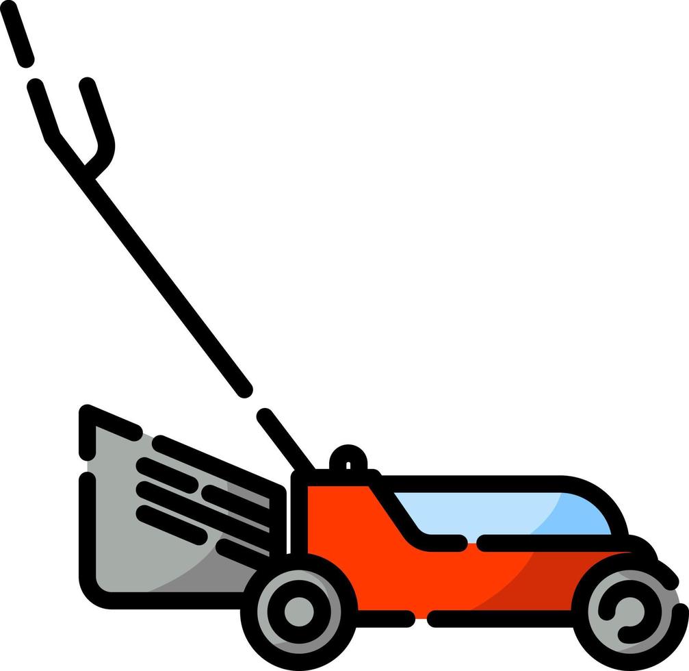 Lawn mower, illustration, vector on a white background.