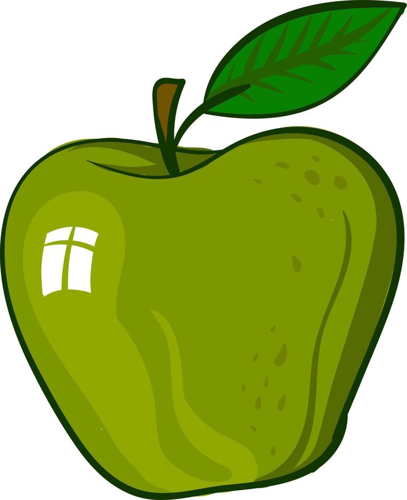 manzana verde, ilustración, vector sobre fondo blanco