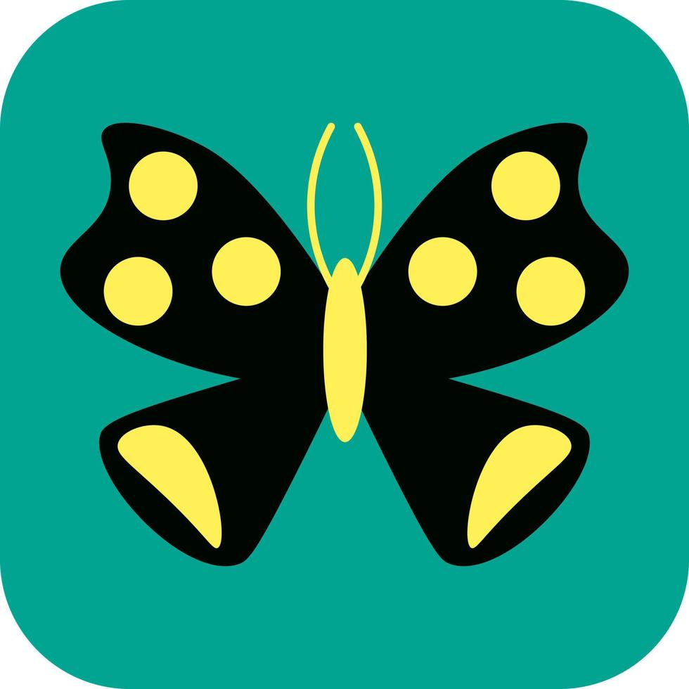 Black butterfly with yellow details, illustration, vector, on a white background. vector