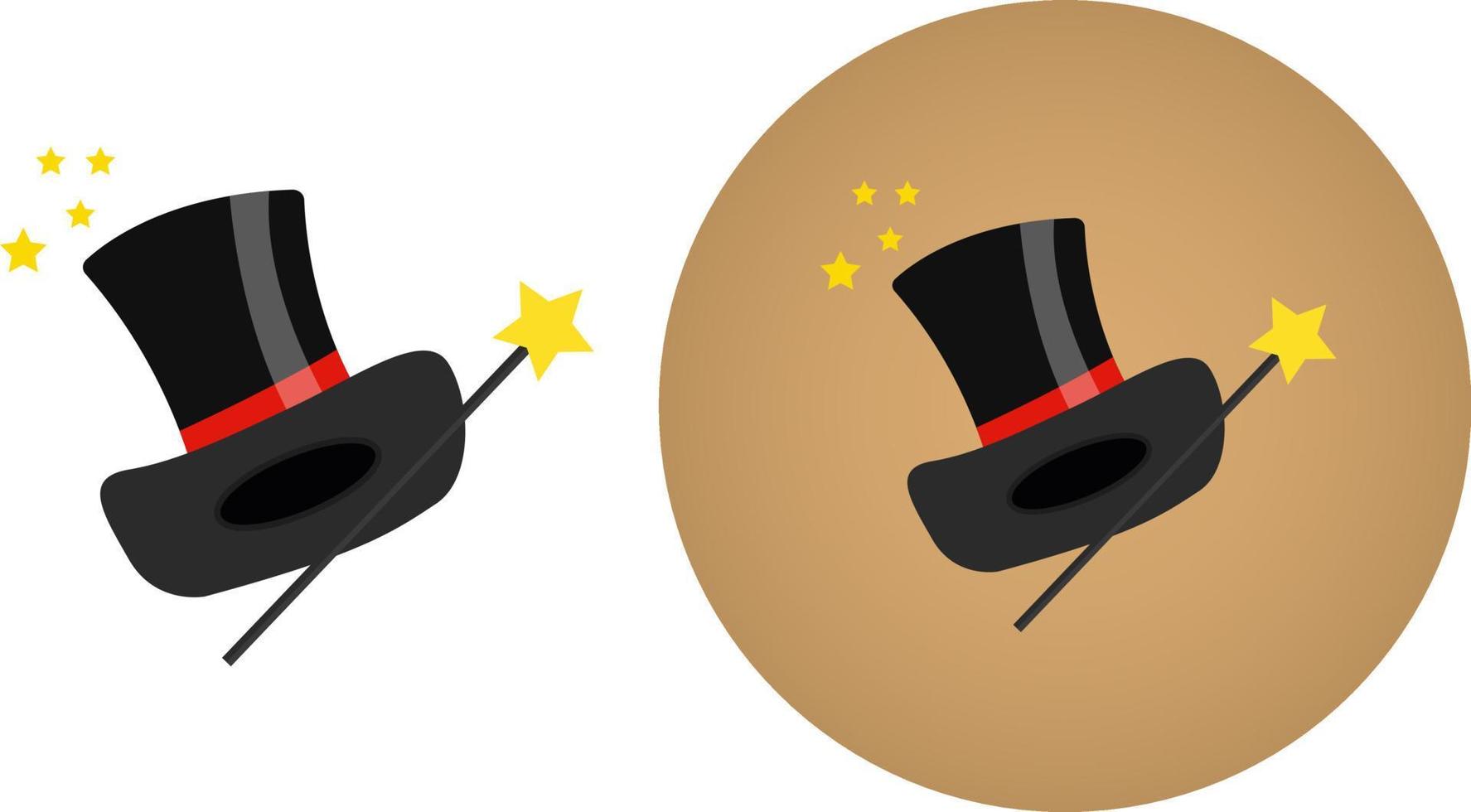 sombrero mágico, ilustración, vector sobre fondo blanco.