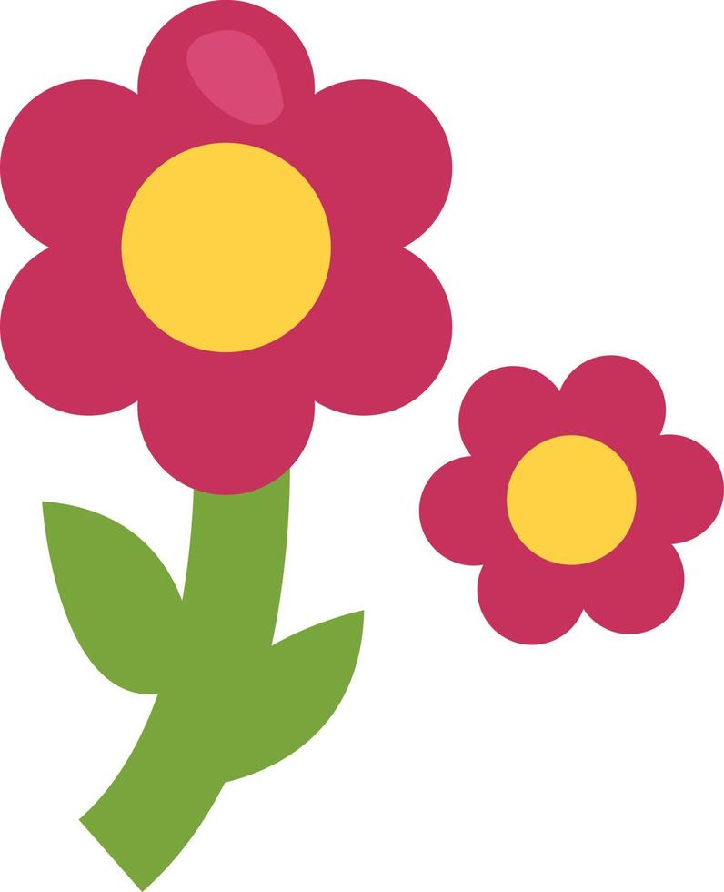 Pink spring flower, illustration, vector on a white background.