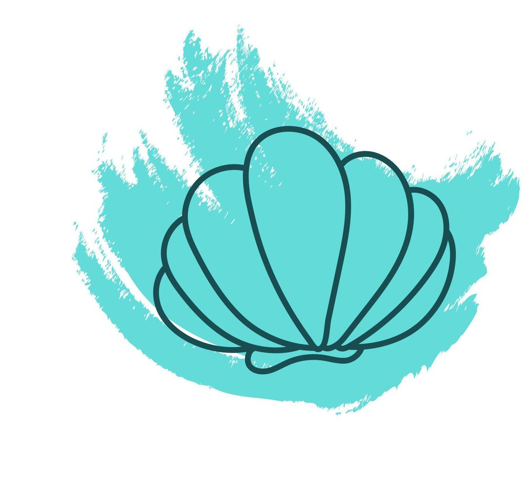Rose petal tellin seashell, icon illustration, vector on white background