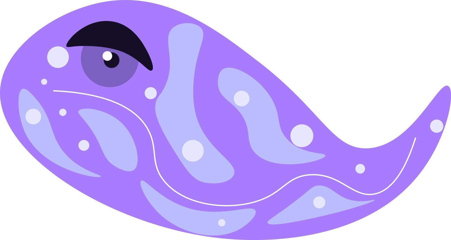 Purple fish, illustration, vector on white background.