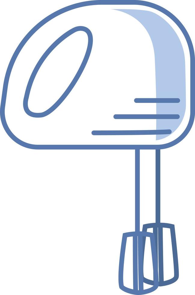 Electric Hand mixer, illustration, vector on white background.