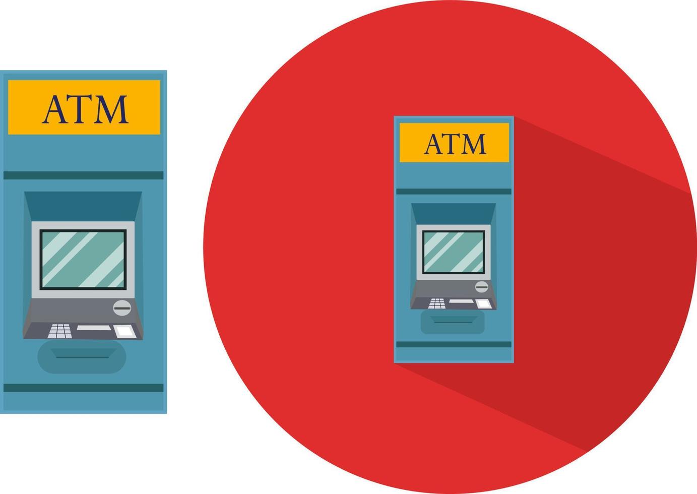 ATM machine,illustration, vector on white background.