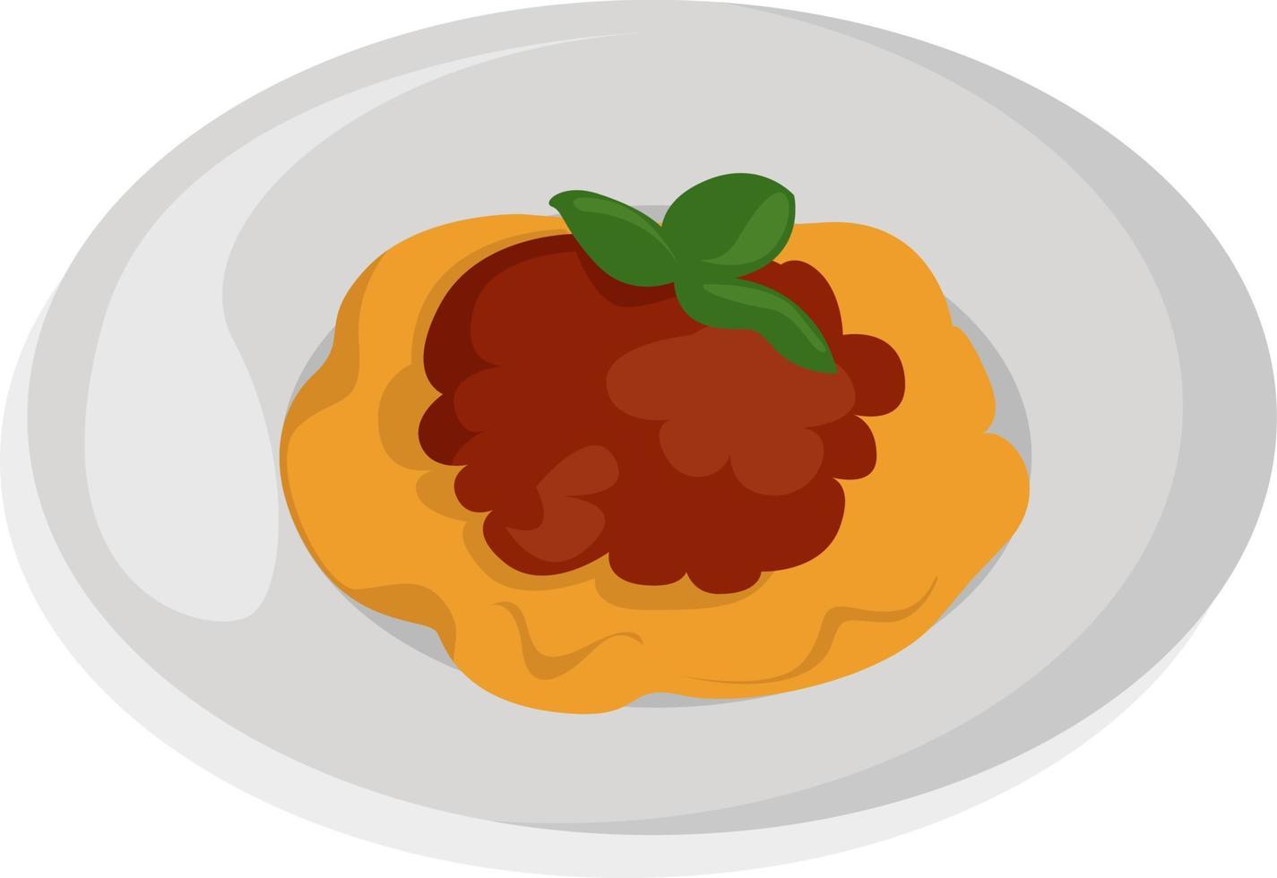 Bolognese sauce, illustration, vector on white background