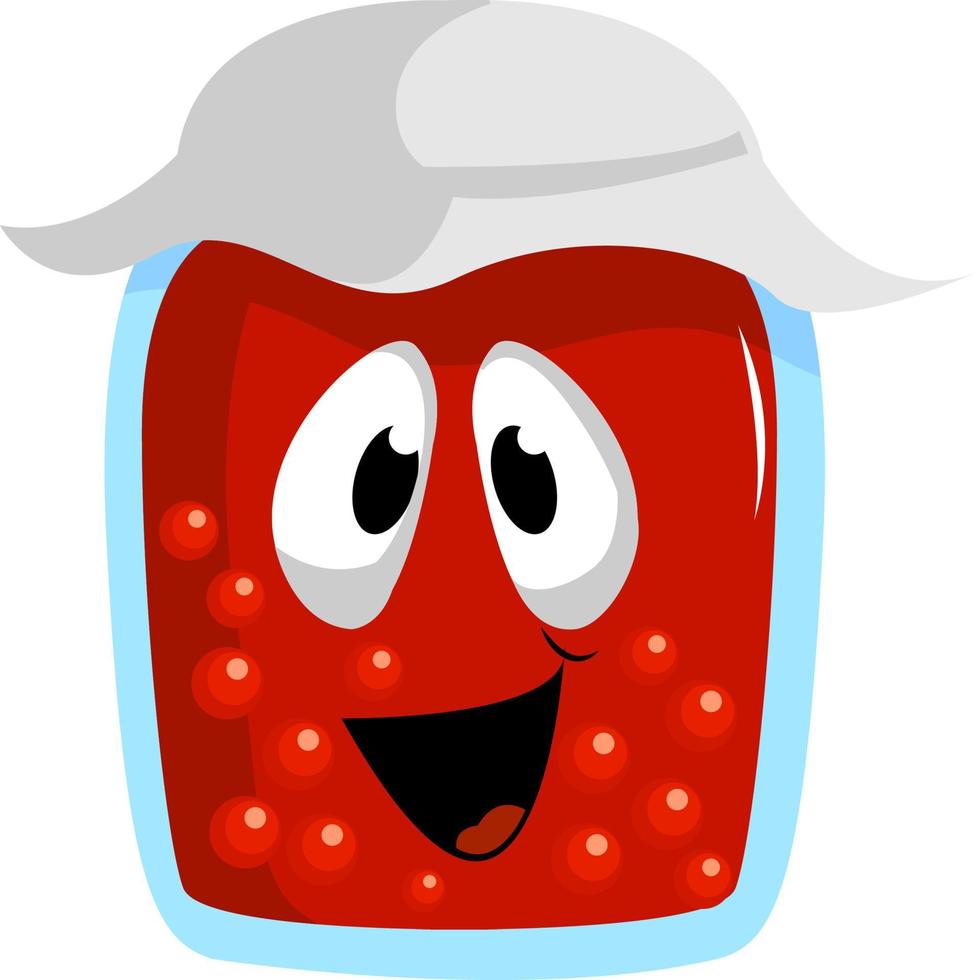 Strawberry jam, illustration, vector on white background.