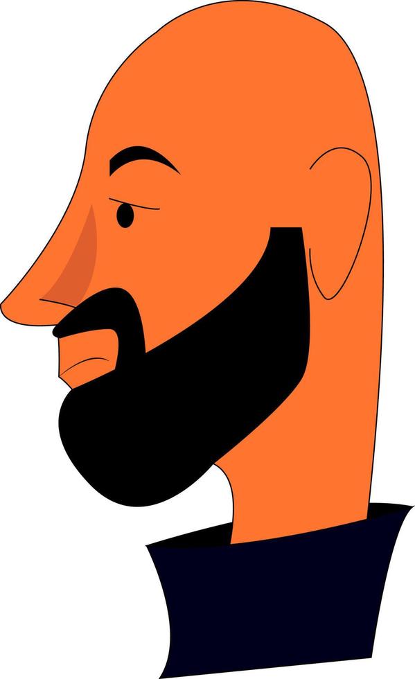 un hombre con barba, vector o ilustración de color.