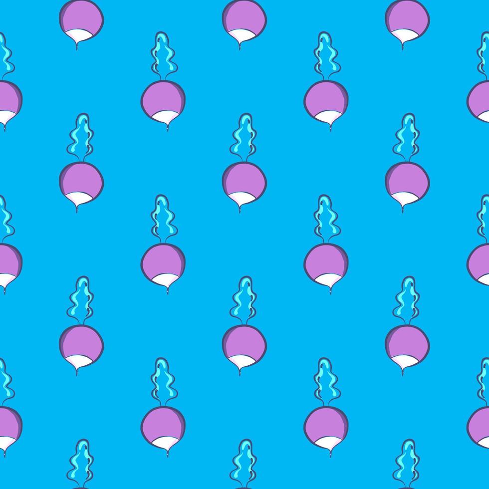 Purple beet , seamless pattern on a blue background. vector