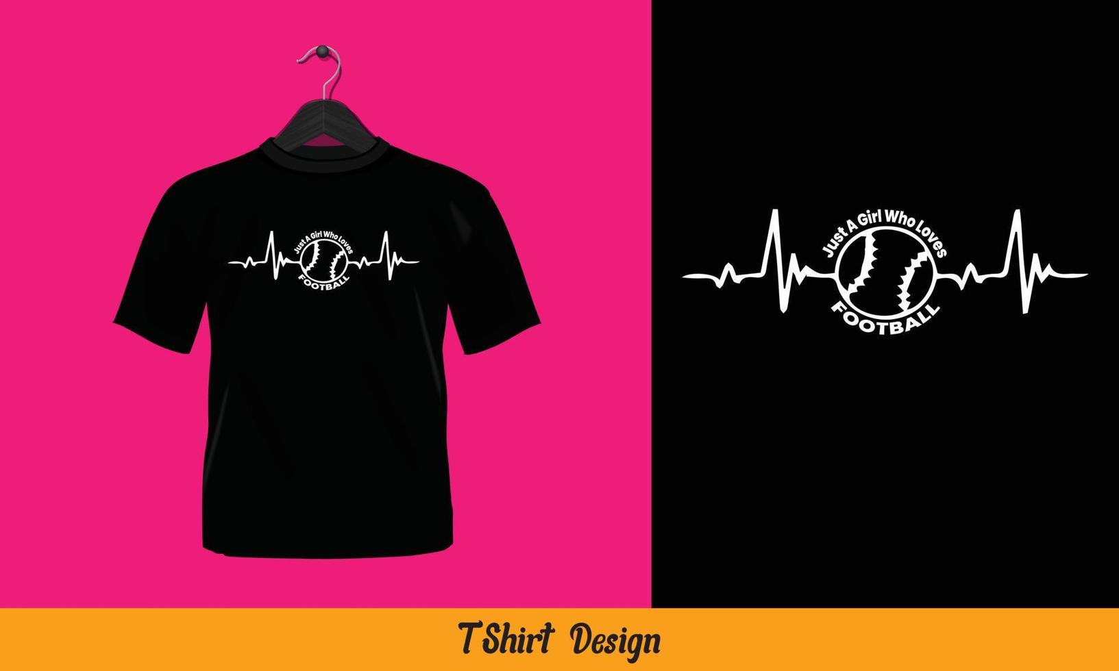 Heart Beat Football - diseño de camisetas tipográficas. vector