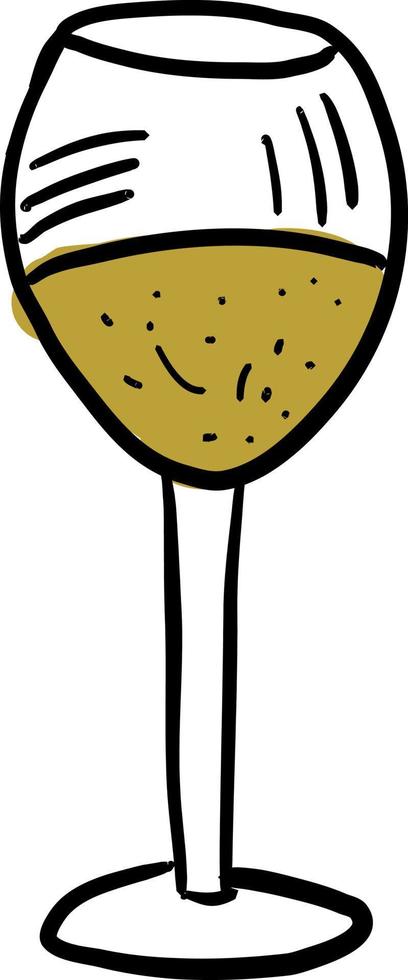 Glass of wine, illustration, vector on white background.